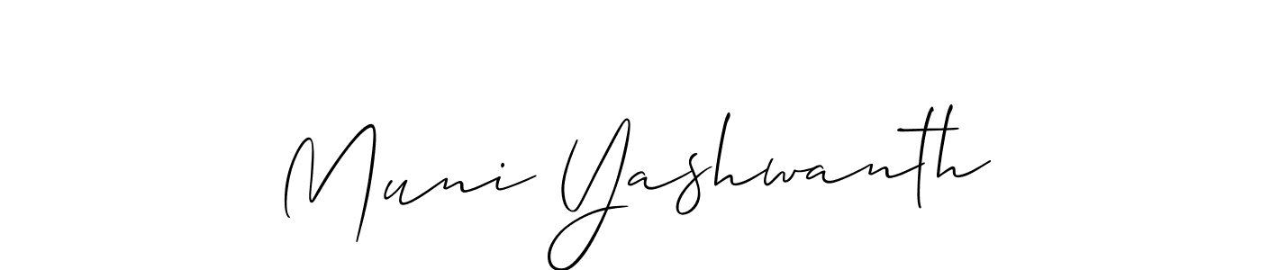 Make a beautiful signature design for name Muni Yashwanth. With this signature (Allison_Script) style, you can create a handwritten signature for free. Muni Yashwanth signature style 2 images and pictures png