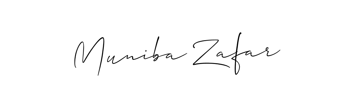 Design your own signature with our free online signature maker. With this signature software, you can create a handwritten (Allison_Script) signature for name Muniba Zafar. Muniba Zafar signature style 2 images and pictures png