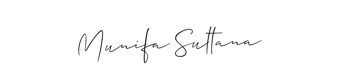 How to make Munifa Sultana signature? Allison_Script is a professional autograph style. Create handwritten signature for Munifa Sultana name. Munifa Sultana signature style 2 images and pictures png