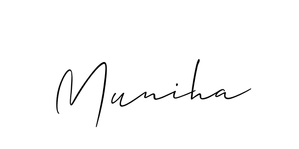 Similarly Allison_Script is the best handwritten signature design. Signature creator online .You can use it as an online autograph creator for name Muniha. Muniha signature style 2 images and pictures png