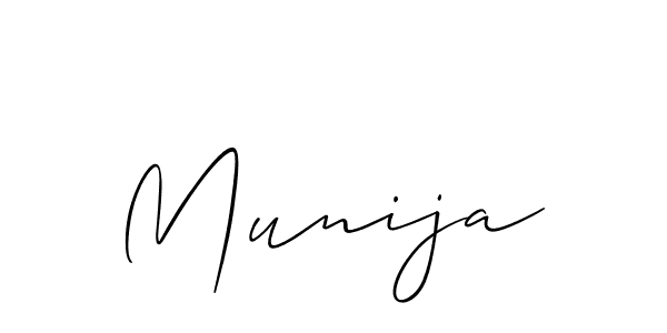 How to make Munija name signature. Use Allison_Script style for creating short signs online. This is the latest handwritten sign. Munija signature style 2 images and pictures png