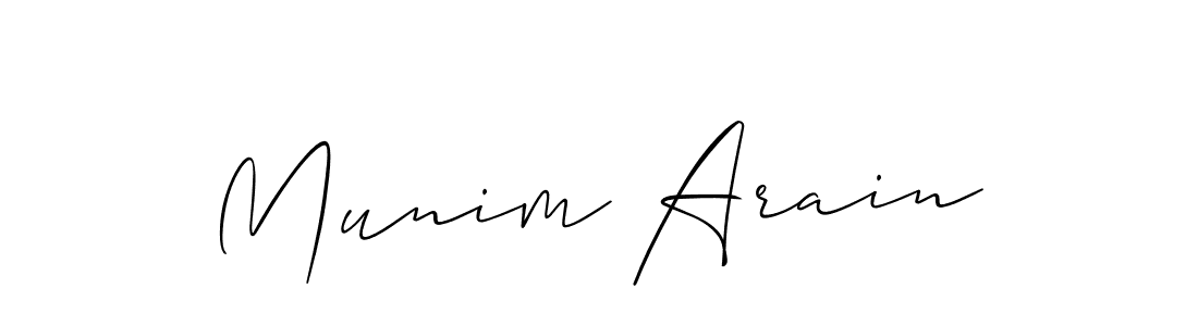 Create a beautiful signature design for name Munim Arain. With this signature (Allison_Script) fonts, you can make a handwritten signature for free. Munim Arain signature style 2 images and pictures png