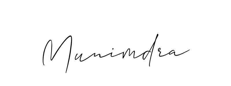 How to make Munimdra signature? Allison_Script is a professional autograph style. Create handwritten signature for Munimdra name. Munimdra signature style 2 images and pictures png