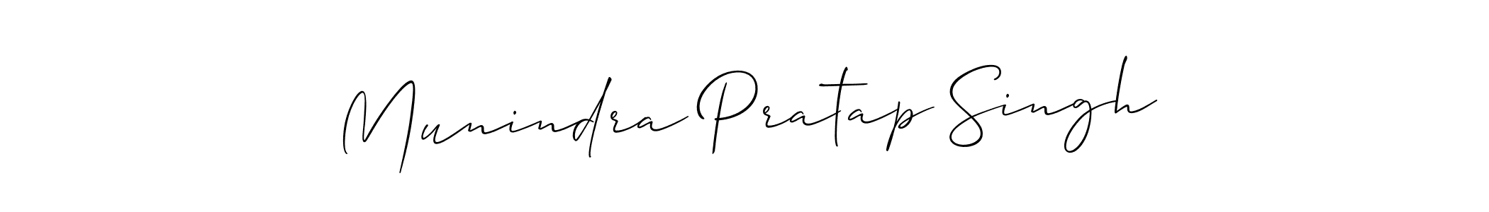 Create a beautiful signature design for name Munindra Pratap Singh. With this signature (Allison_Script) fonts, you can make a handwritten signature for free. Munindra Pratap Singh signature style 2 images and pictures png