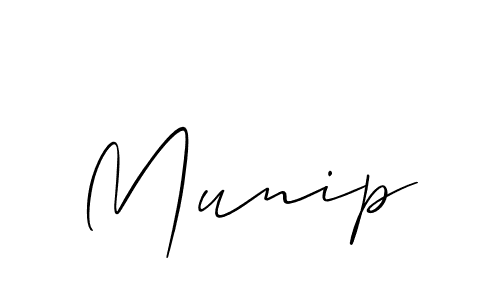 It looks lik you need a new signature style for name Munip. Design unique handwritten (Allison_Script) signature with our free signature maker in just a few clicks. Munip signature style 2 images and pictures png