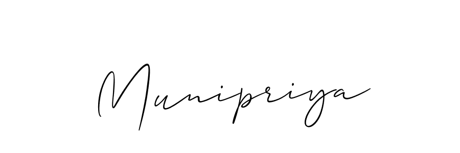 The best way (Allison_Script) to make a short signature is to pick only two or three words in your name. The name Munipriya include a total of six letters. For converting this name. Munipriya signature style 2 images and pictures png