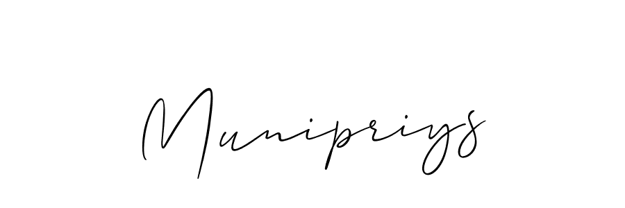 Make a beautiful signature design for name Munipriys. With this signature (Allison_Script) style, you can create a handwritten signature for free. Munipriys signature style 2 images and pictures png