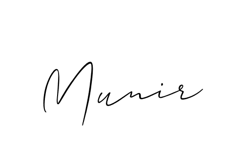 Allison_Script is a professional signature style that is perfect for those who want to add a touch of class to their signature. It is also a great choice for those who want to make their signature more unique. Get Munir name to fancy signature for free. Munir signature style 2 images and pictures png