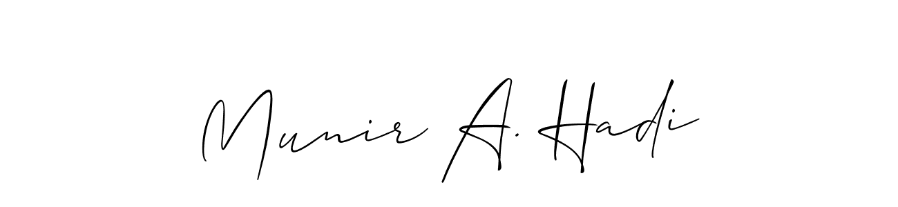 Check out images of Autograph of Munir A. Hadi name. Actor Munir A. Hadi Signature Style. Allison_Script is a professional sign style online. Munir A. Hadi signature style 2 images and pictures png