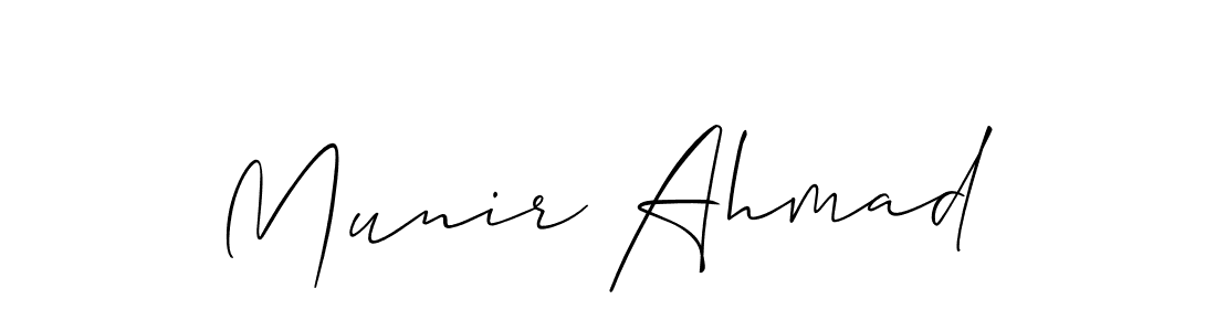 How to make Munir Ahmad name signature. Use Allison_Script style for creating short signs online. This is the latest handwritten sign. Munir Ahmad signature style 2 images and pictures png