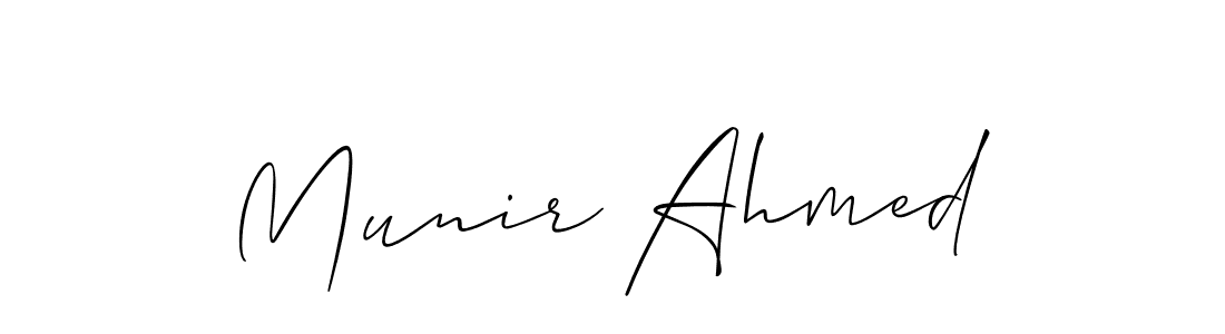 Use a signature maker to create a handwritten signature online. With this signature software, you can design (Allison_Script) your own signature for name Munir Ahmed. Munir Ahmed signature style 2 images and pictures png