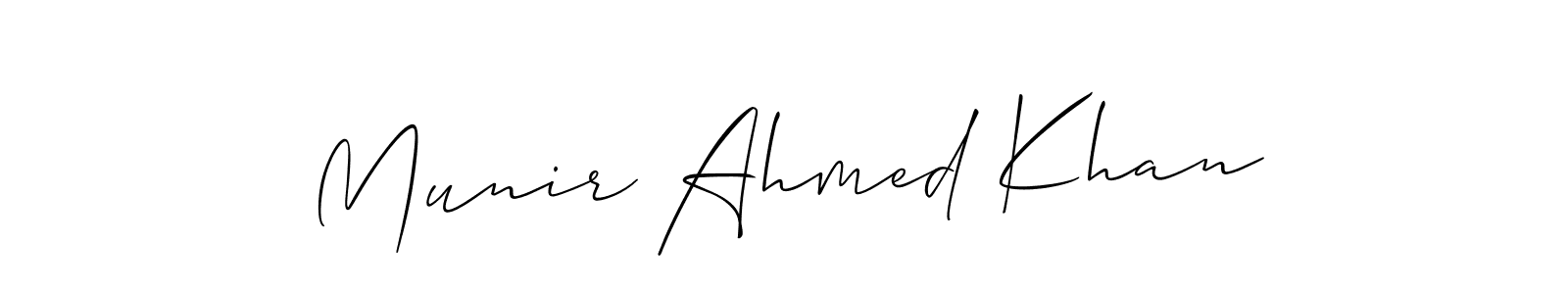 Create a beautiful signature design for name Munir Ahmed Khan. With this signature (Allison_Script) fonts, you can make a handwritten signature for free. Munir Ahmed Khan signature style 2 images and pictures png