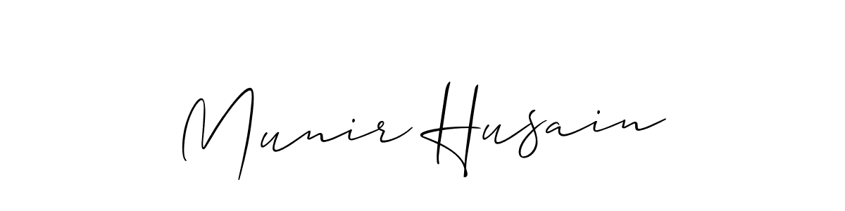 Make a beautiful signature design for name Munir Husain. With this signature (Allison_Script) style, you can create a handwritten signature for free. Munir Husain signature style 2 images and pictures png