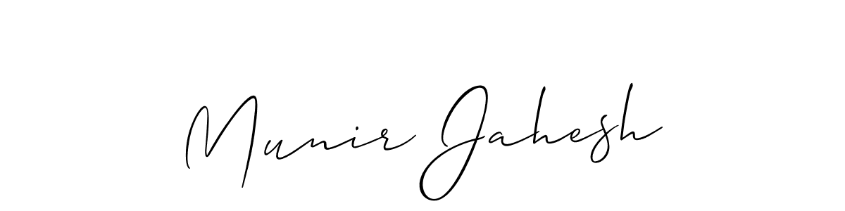 Also You can easily find your signature by using the search form. We will create Munir Jahesh name handwritten signature images for you free of cost using Allison_Script sign style. Munir Jahesh signature style 2 images and pictures png