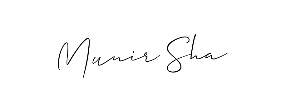 How to make Munir Sha name signature. Use Allison_Script style for creating short signs online. This is the latest handwritten sign. Munir Sha signature style 2 images and pictures png