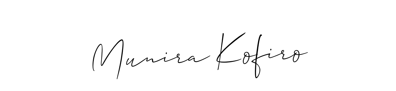 Check out images of Autograph of Munira Kofiro name. Actor Munira Kofiro Signature Style. Allison_Script is a professional sign style online. Munira Kofiro signature style 2 images and pictures png