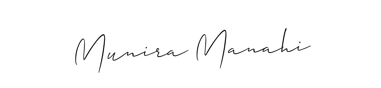 It looks lik you need a new signature style for name Munira Manahi. Design unique handwritten (Allison_Script) signature with our free signature maker in just a few clicks. Munira Manahi signature style 2 images and pictures png