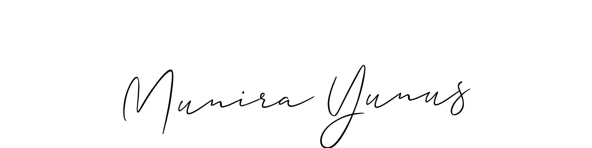 You should practise on your own different ways (Allison_Script) to write your name (Munira Yunus) in signature. don't let someone else do it for you. Munira Yunus signature style 2 images and pictures png