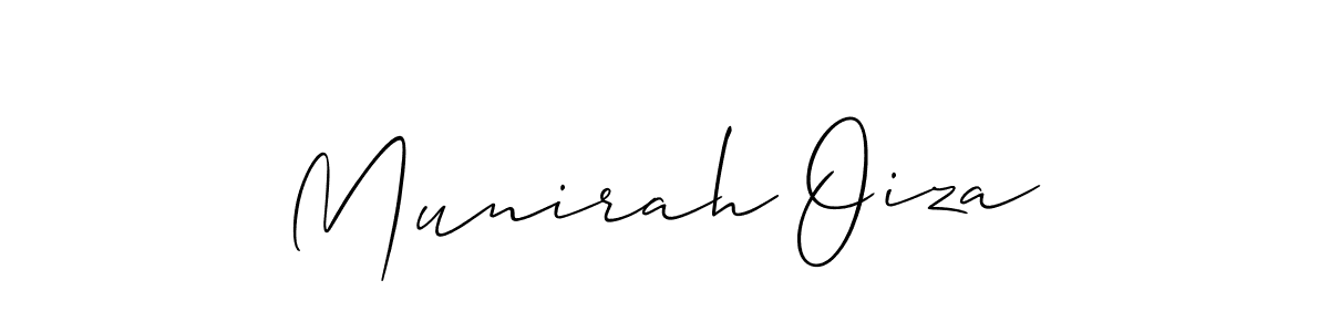 Munirah Oiza stylish signature style. Best Handwritten Sign (Allison_Script) for my name. Handwritten Signature Collection Ideas for my name Munirah Oiza. Munirah Oiza signature style 2 images and pictures png