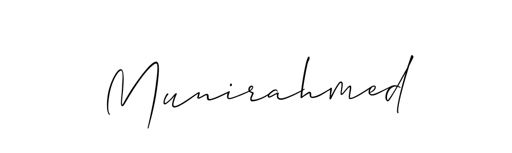 How to make Munirahmed name signature. Use Allison_Script style for creating short signs online. This is the latest handwritten sign. Munirahmed signature style 2 images and pictures png