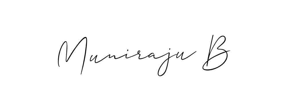 The best way (Allison_Script) to make a short signature is to pick only two or three words in your name. The name Muniraju B include a total of six letters. For converting this name. Muniraju B signature style 2 images and pictures png