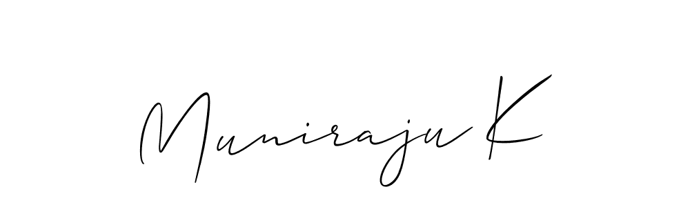 How to make Muniraju K signature? Allison_Script is a professional autograph style. Create handwritten signature for Muniraju K name. Muniraju K signature style 2 images and pictures png