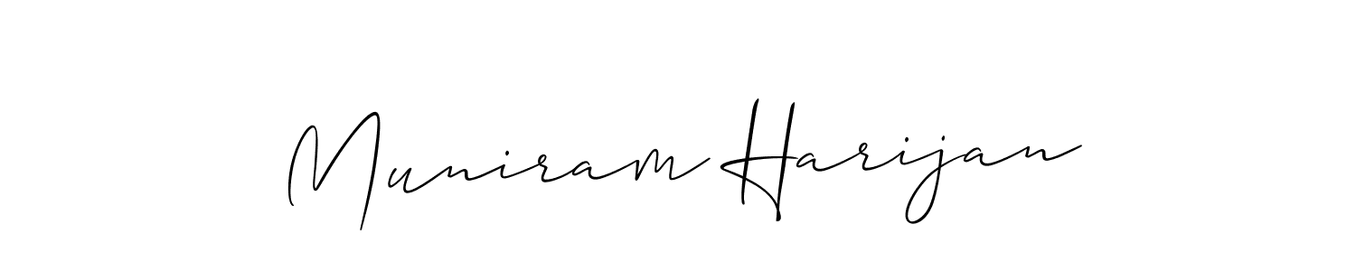 Allison_Script is a professional signature style that is perfect for those who want to add a touch of class to their signature. It is also a great choice for those who want to make their signature more unique. Get Muniram Harijan name to fancy signature for free. Muniram Harijan signature style 2 images and pictures png