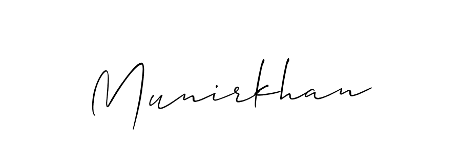 Make a beautiful signature design for name Munirkhan. With this signature (Allison_Script) style, you can create a handwritten signature for free. Munirkhan signature style 2 images and pictures png