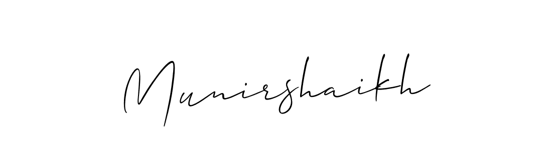 Also You can easily find your signature by using the search form. We will create Munirshaikh name handwritten signature images for you free of cost using Allison_Script sign style. Munirshaikh signature style 2 images and pictures png