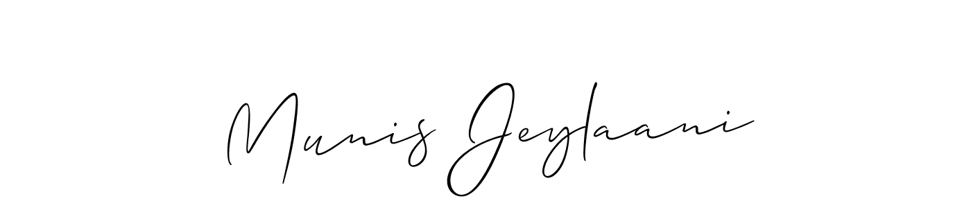 Also You can easily find your signature by using the search form. We will create Munis Jeylaani name handwritten signature images for you free of cost using Allison_Script sign style. Munis Jeylaani signature style 2 images and pictures png