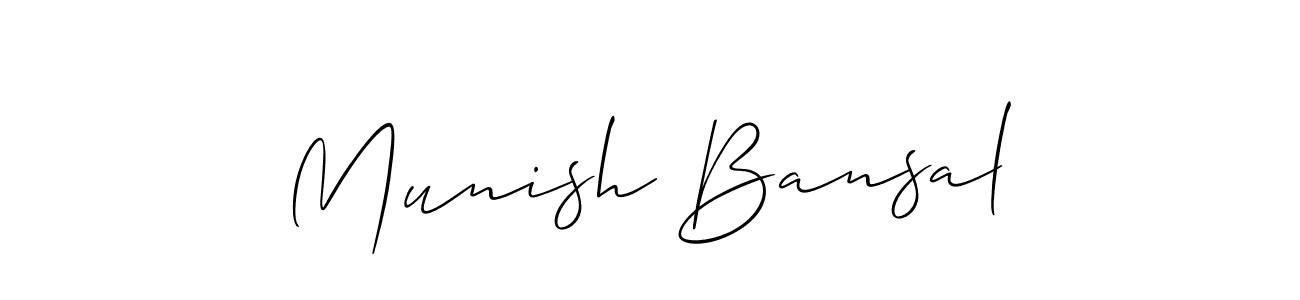 if you are searching for the best signature style for your name Munish Bansal. so please give up your signature search. here we have designed multiple signature styles  using Allison_Script. Munish Bansal signature style 2 images and pictures png