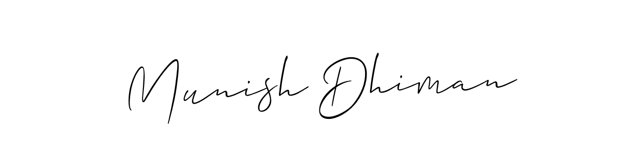 if you are searching for the best signature style for your name Munish Dhiman. so please give up your signature search. here we have designed multiple signature styles  using Allison_Script. Munish Dhiman signature style 2 images and pictures png