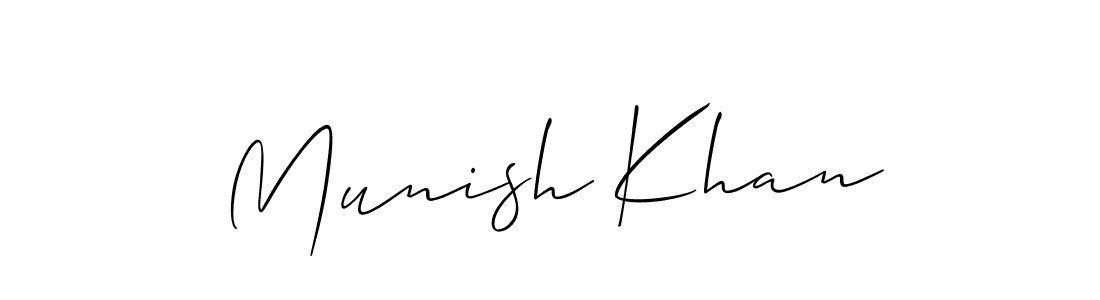 How to make Munish Khan name signature. Use Allison_Script style for creating short signs online. This is the latest handwritten sign. Munish Khan signature style 2 images and pictures png