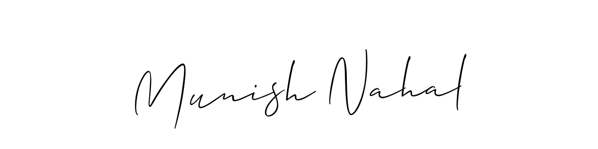 Best and Professional Signature Style for Munish Nahal. Allison_Script Best Signature Style Collection. Munish Nahal signature style 2 images and pictures png