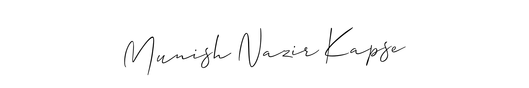 Create a beautiful signature design for name Munish Nazir Kapse. With this signature (Allison_Script) fonts, you can make a handwritten signature for free. Munish Nazir Kapse signature style 2 images and pictures png