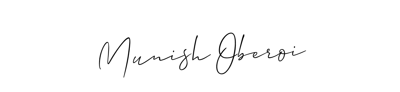 Also we have Munish Oberoi name is the best signature style. Create professional handwritten signature collection using Allison_Script autograph style. Munish Oberoi signature style 2 images and pictures png