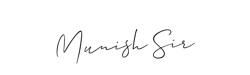 Allison_Script is a professional signature style that is perfect for those who want to add a touch of class to their signature. It is also a great choice for those who want to make their signature more unique. Get Munish Sir name to fancy signature for free. Munish Sir signature style 2 images and pictures png