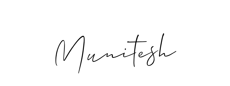 Similarly Allison_Script is the best handwritten signature design. Signature creator online .You can use it as an online autograph creator for name Munitesh. Munitesh signature style 2 images and pictures png