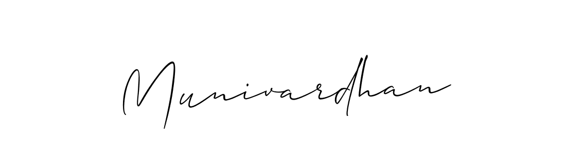 Make a beautiful signature design for name Munivardhan. With this signature (Allison_Script) style, you can create a handwritten signature for free. Munivardhan signature style 2 images and pictures png