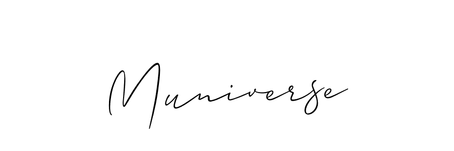 Design your own signature with our free online signature maker. With this signature software, you can create a handwritten (Allison_Script) signature for name Muniverse. Muniverse signature style 2 images and pictures png