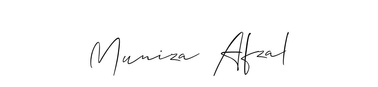How to make Muniza  Afzal name signature. Use Allison_Script style for creating short signs online. This is the latest handwritten sign. Muniza  Afzal signature style 2 images and pictures png