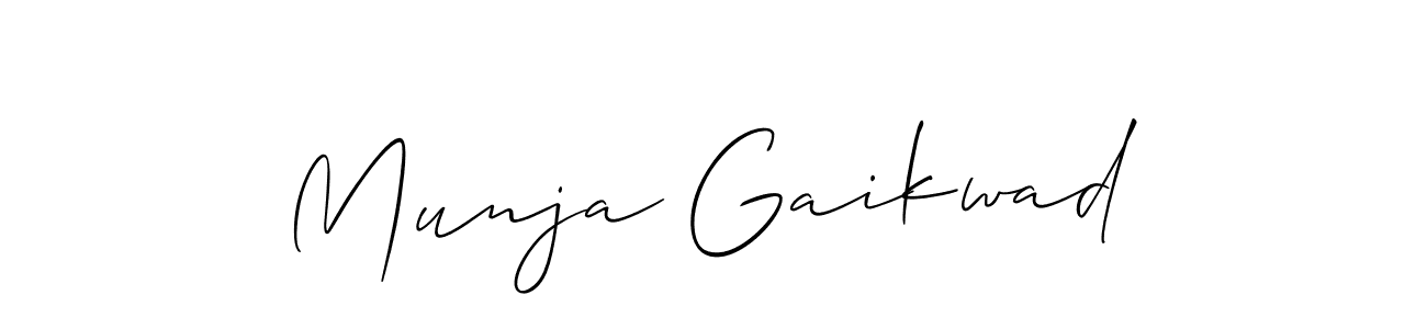 Create a beautiful signature design for name Munja Gaikwad. With this signature (Allison_Script) fonts, you can make a handwritten signature for free. Munja Gaikwad signature style 2 images and pictures png