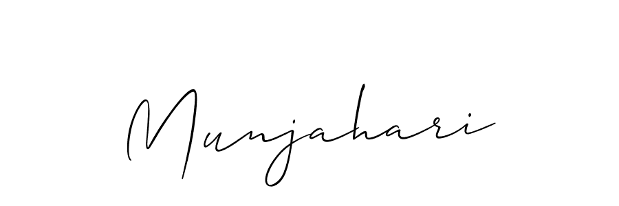 It looks lik you need a new signature style for name Munjahari. Design unique handwritten (Allison_Script) signature with our free signature maker in just a few clicks. Munjahari signature style 2 images and pictures png