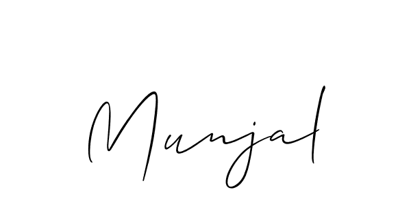 Make a beautiful signature design for name Munjal. With this signature (Allison_Script) style, you can create a handwritten signature for free. Munjal signature style 2 images and pictures png