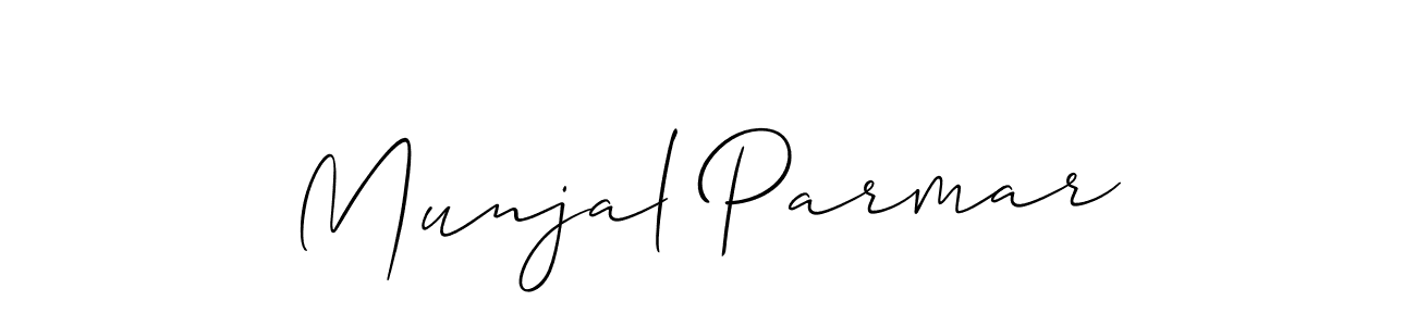 How to make Munjal Parmar name signature. Use Allison_Script style for creating short signs online. This is the latest handwritten sign. Munjal Parmar signature style 2 images and pictures png