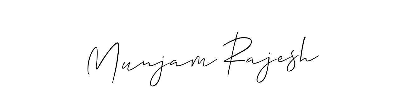 Create a beautiful signature design for name Munjam Rajesh. With this signature (Allison_Script) fonts, you can make a handwritten signature for free. Munjam Rajesh signature style 2 images and pictures png