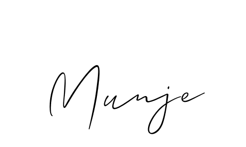 It looks lik you need a new signature style for name Munje. Design unique handwritten (Allison_Script) signature with our free signature maker in just a few clicks. Munje signature style 2 images and pictures png