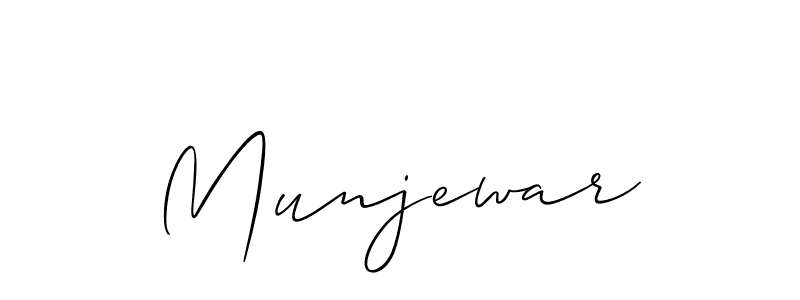 How to make Munjewar signature? Allison_Script is a professional autograph style. Create handwritten signature for Munjewar name. Munjewar signature style 2 images and pictures png