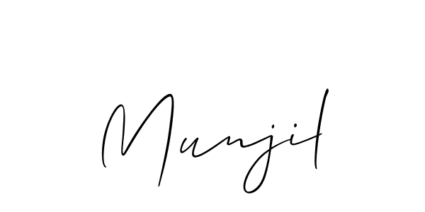 Similarly Allison_Script is the best handwritten signature design. Signature creator online .You can use it as an online autograph creator for name Munjil. Munjil signature style 2 images and pictures png