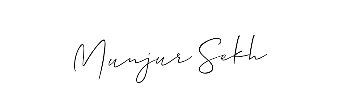 Allison_Script is a professional signature style that is perfect for those who want to add a touch of class to their signature. It is also a great choice for those who want to make their signature more unique. Get Munjur Sekh name to fancy signature for free. Munjur Sekh signature style 2 images and pictures png